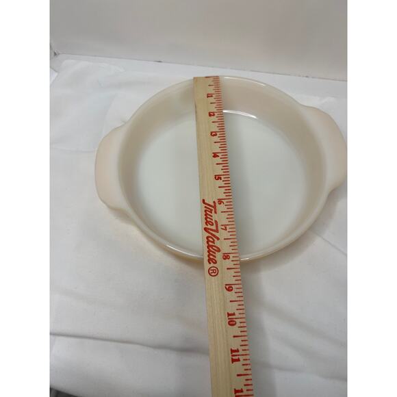 Fire King PEACH LUSTER 8" Round Cake Pan/Casserole w/handles Vintage! - Picture 4 of 9